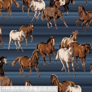 Horses Stallions Anti-Pill Fleece Fabric